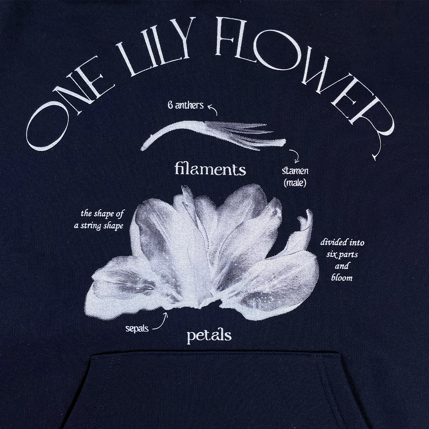 One Lily flower Hoodie ( White