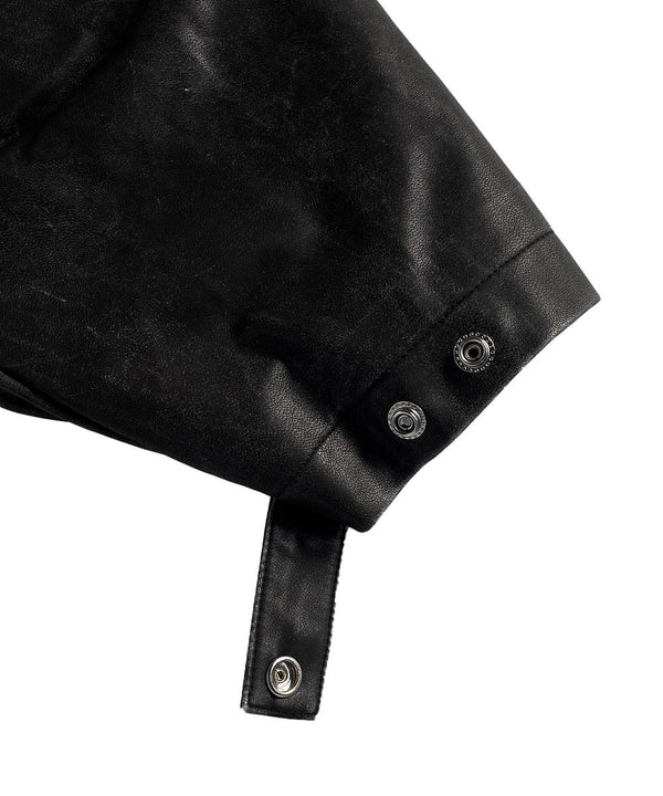 ASCLO Crack Washing Leather Jumper (2color)