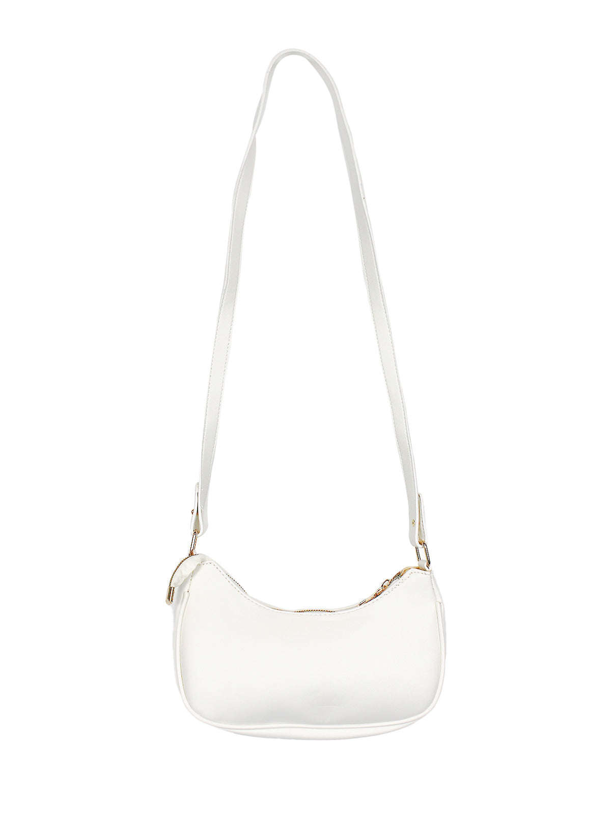 half moon white bag