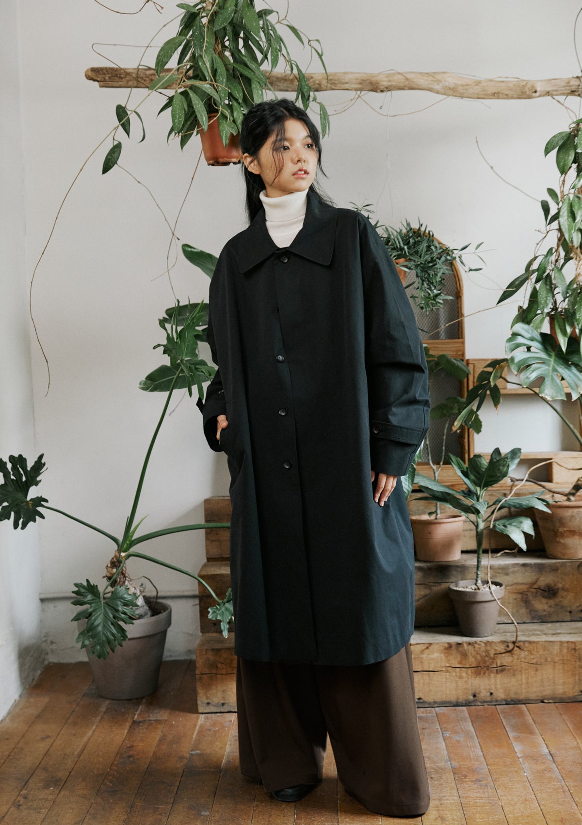 unisex mac coat black