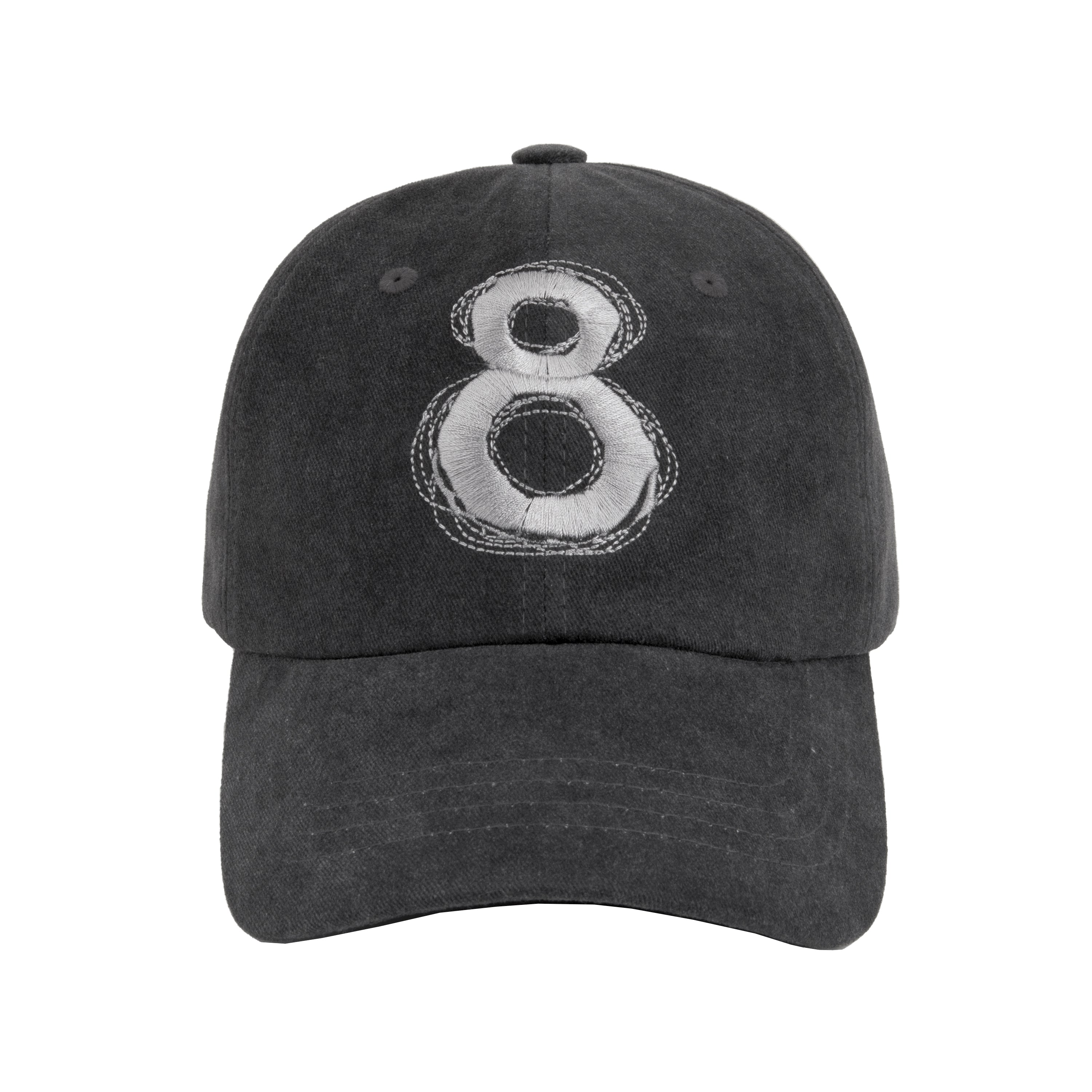 8 logo Ball Cap - Vintage Black