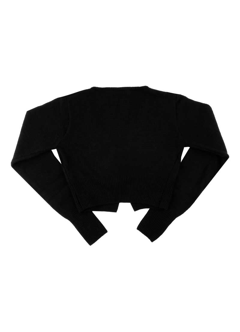 BERRY CROP CARDIGAN / BLACK