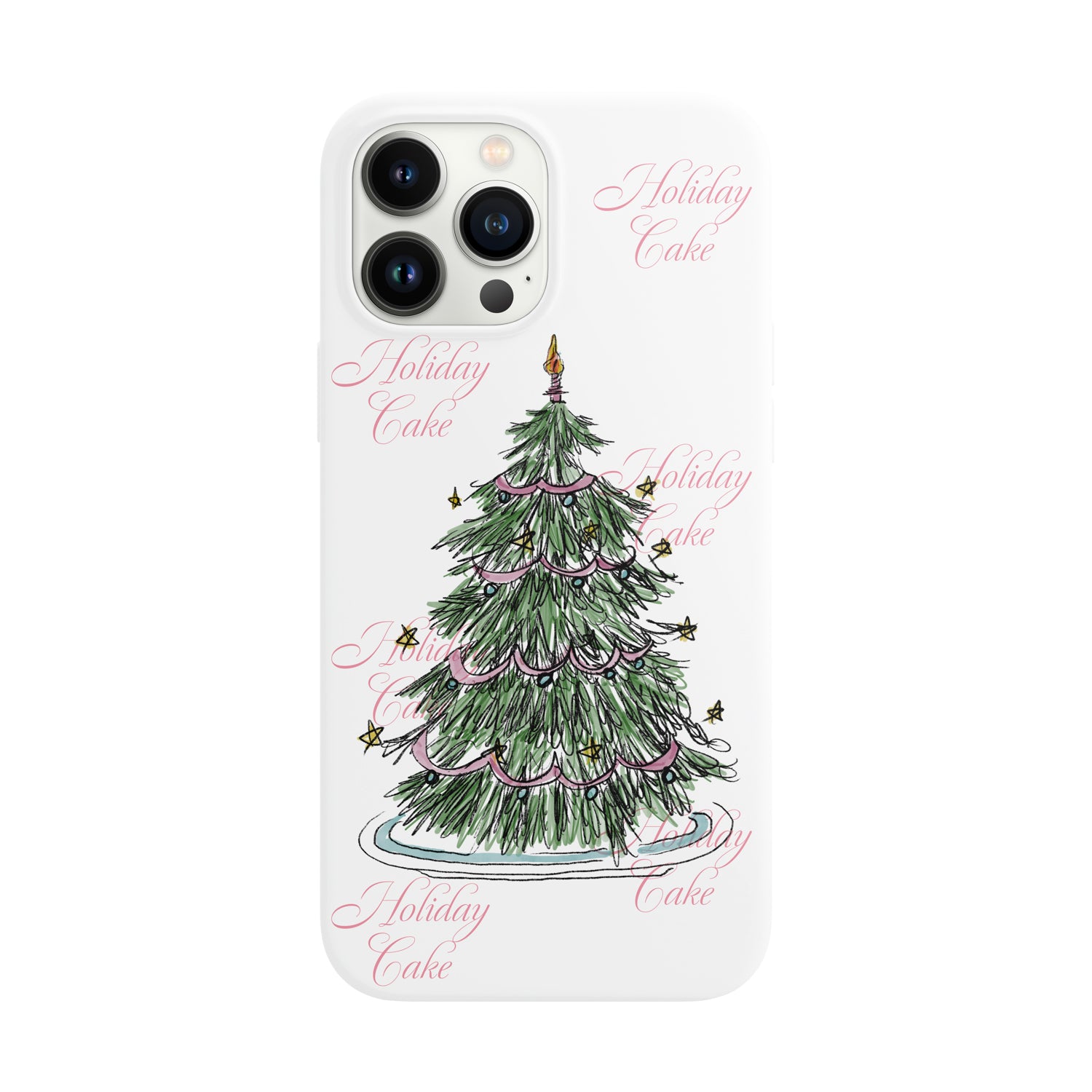 WHITE CHRISTMASE CAKE CASE (Pink)