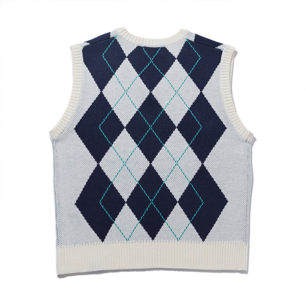 ARGYLE PATTERN KNIT VEST