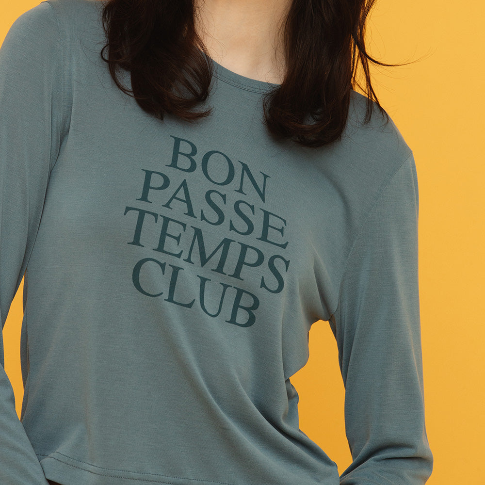 PASSE TEMPS LONG SLEEVE TEE_BLUE GREEN