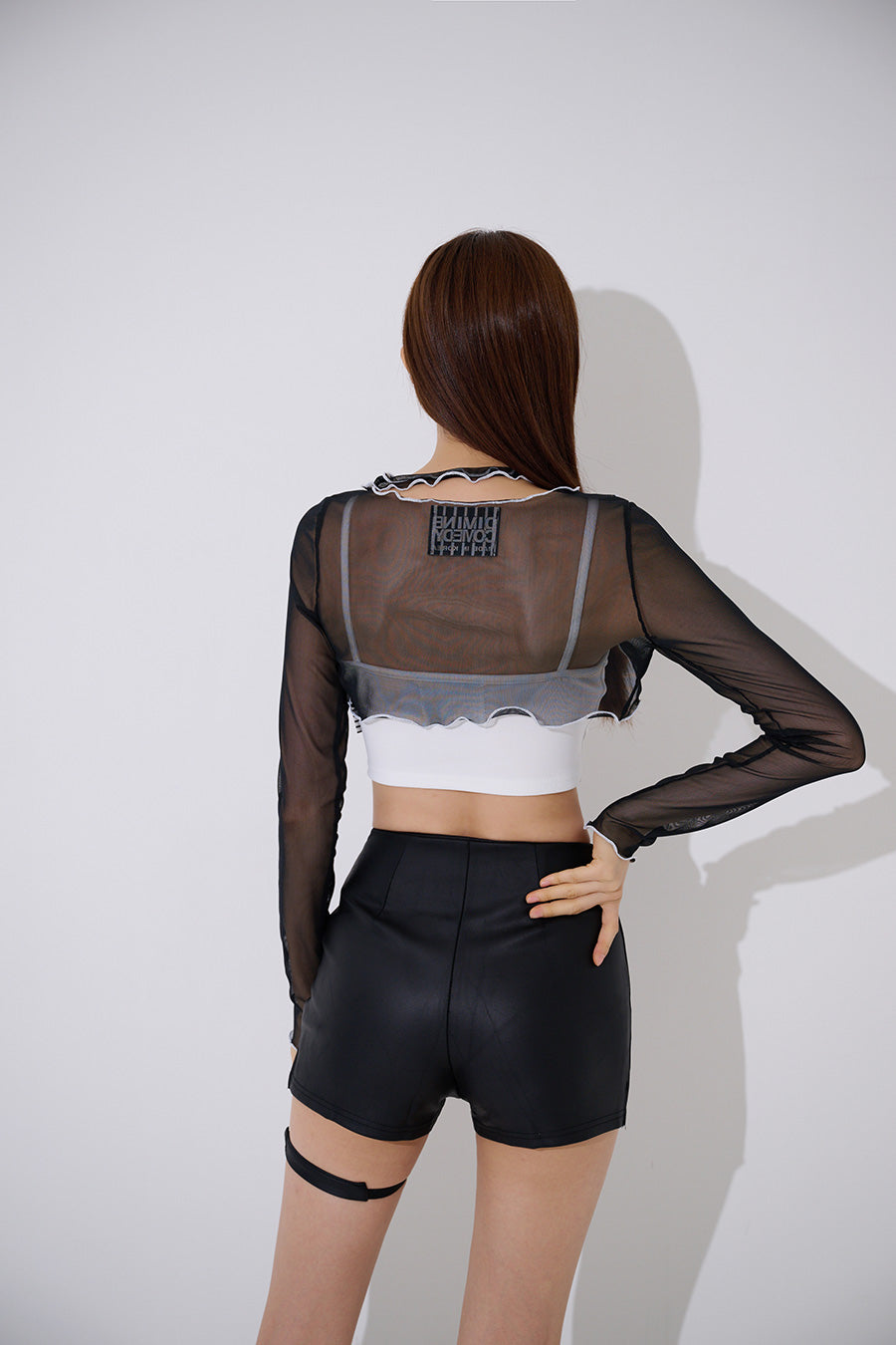 TOP(9370) Choker See-through Crop