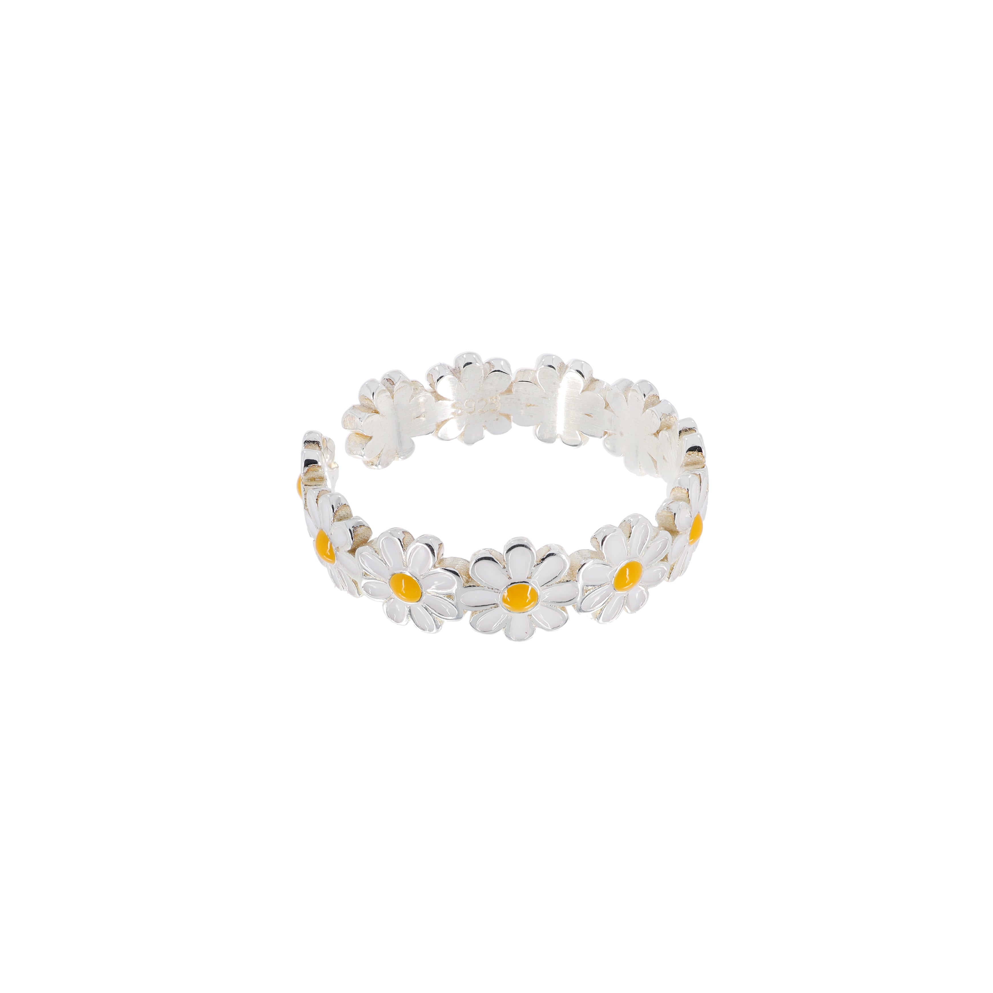 Daisy Flower Silver Ring