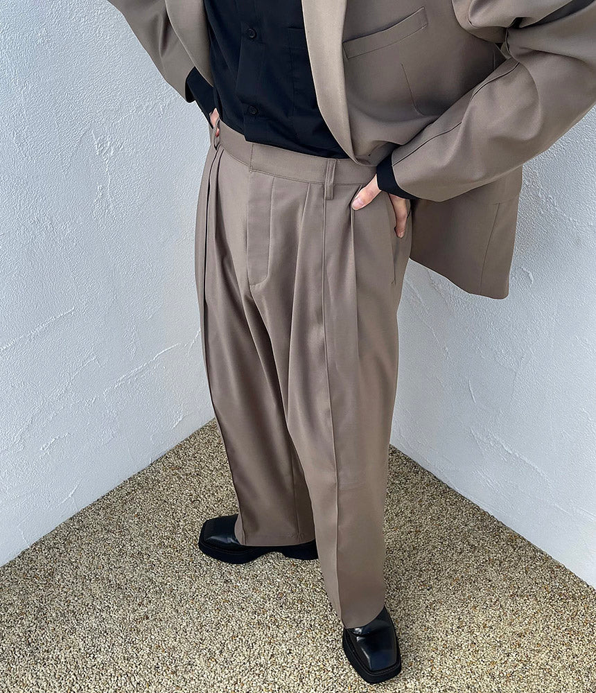 OWN Pipe pin tuck slacks (Set - up