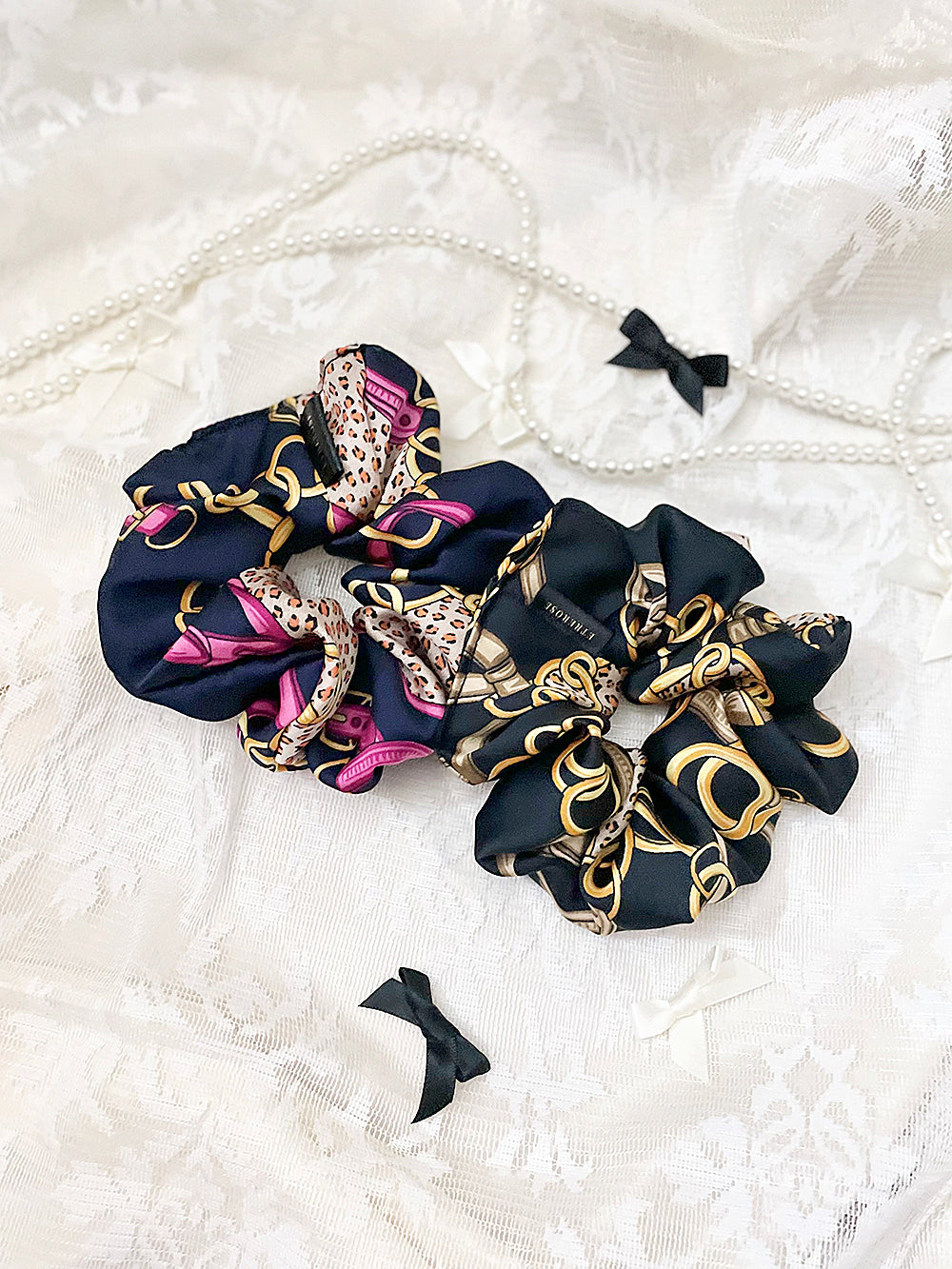 Buckle Chain Chiffe Scrunchie (2Color)