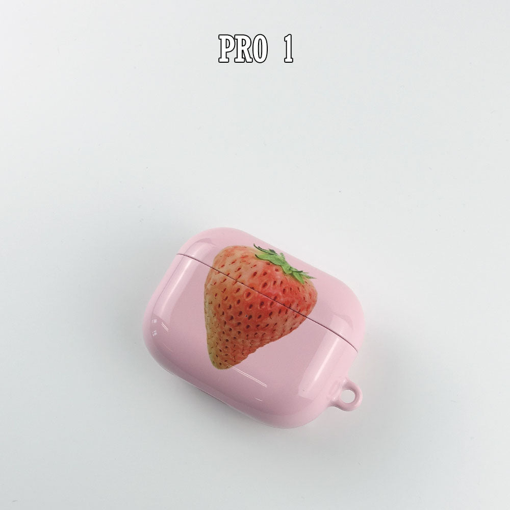 Pink Strawberry Airpod Case