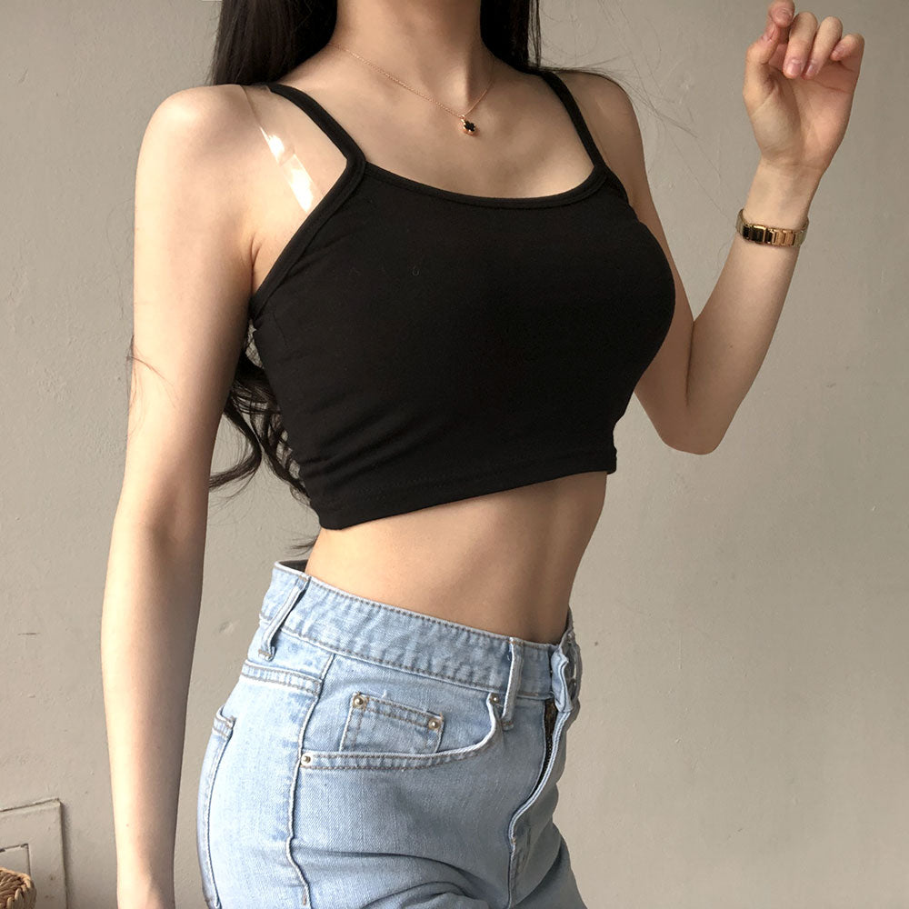 [Basic Item]Crop strap top that you want to wear every day for comfort