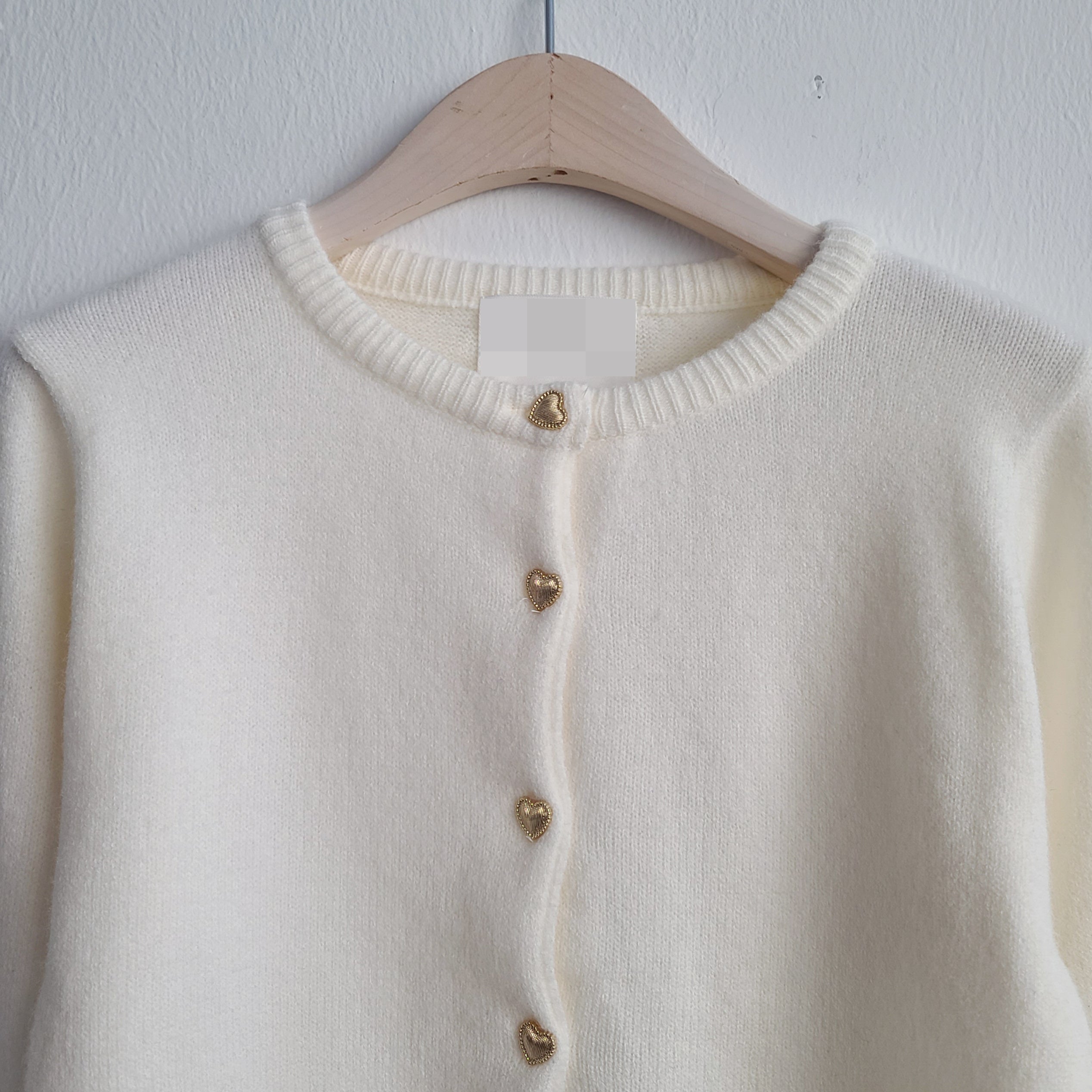 Gold Heart Button Cardigan