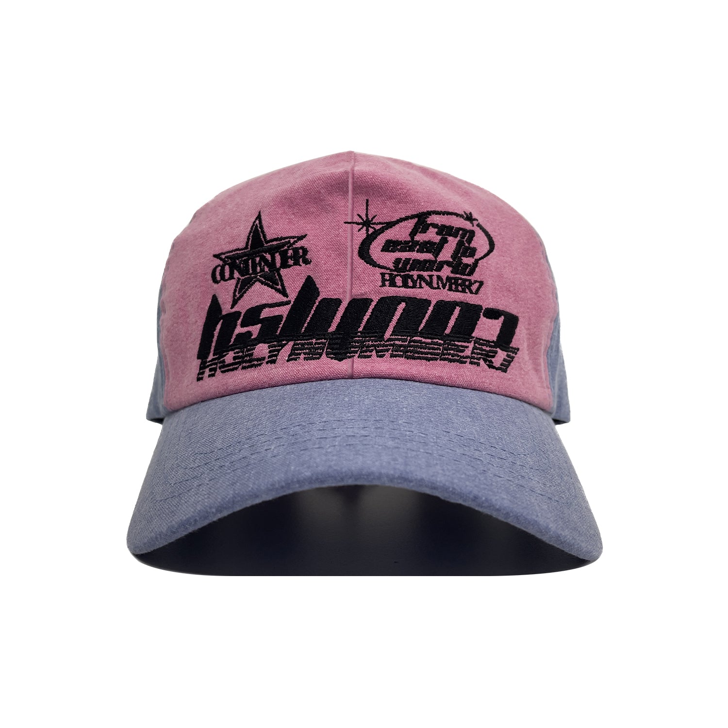 HOLYNUMBER7 X DKZ MBROIDERY CAP_PINK&BLUE