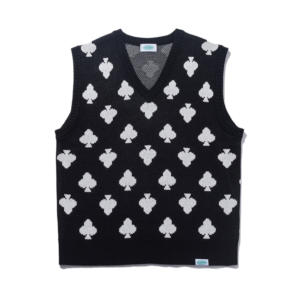 CLOVER PATTERN KNIT VEST