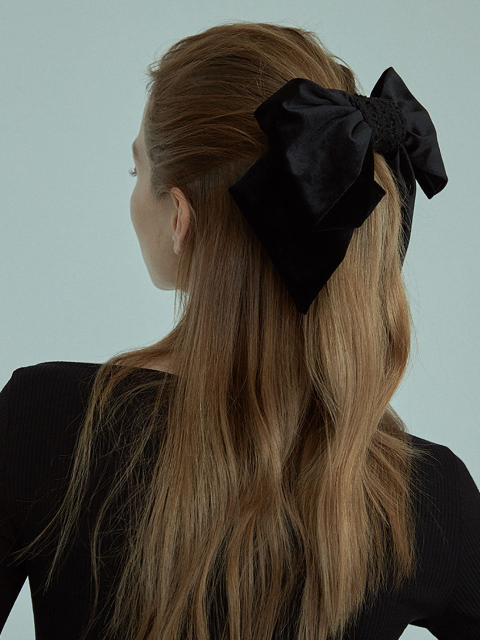 Tweed Mixed Velvet Ribbon Hair Pin