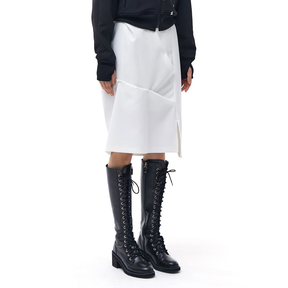 DOZI - Draped Slit Skirt _Ivory