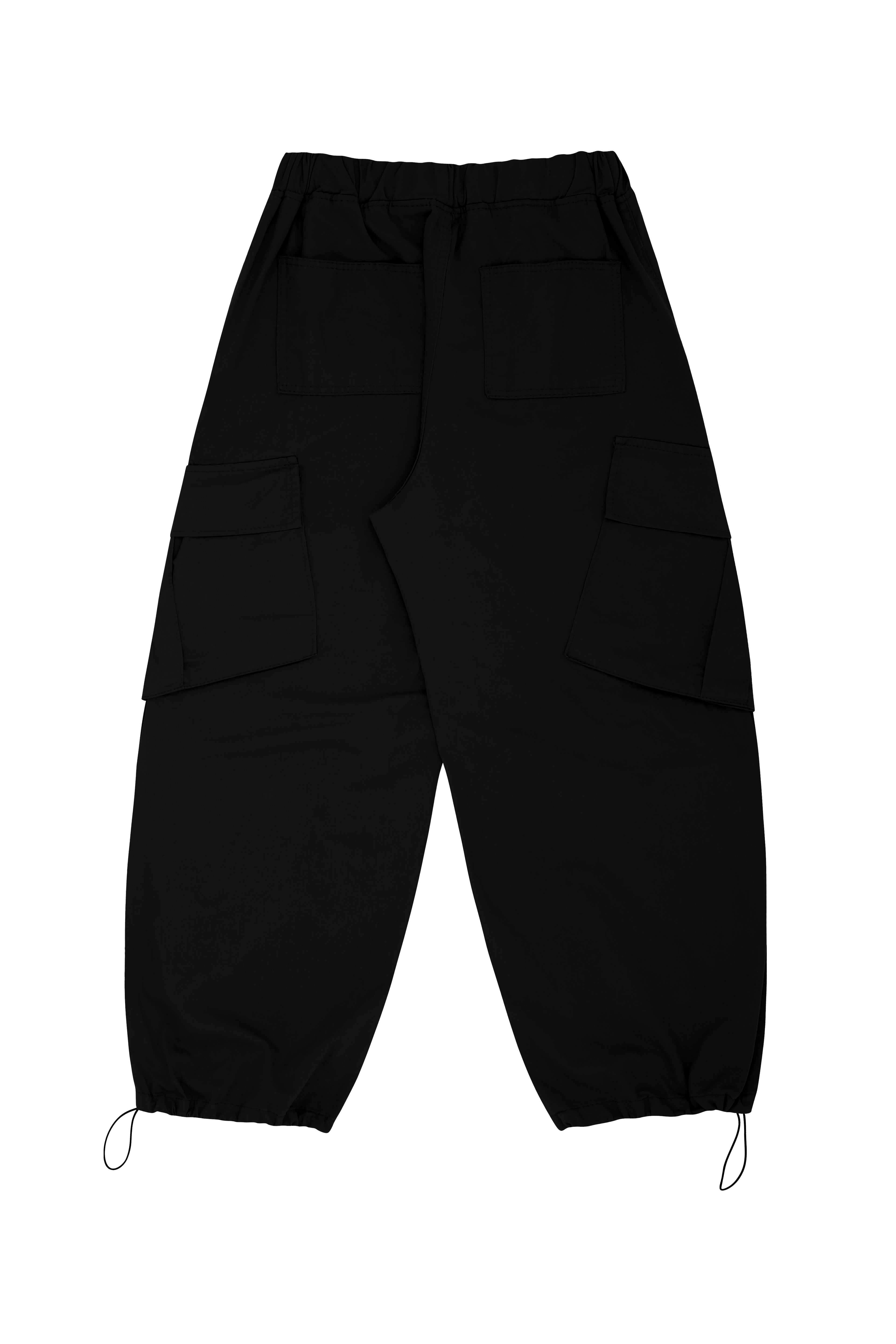 Black Peach Balloon Cargo Pants