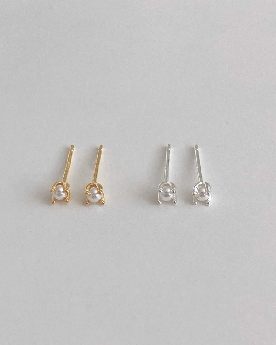 [92.5silver] grab pearl earrings