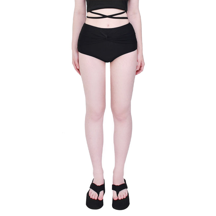 twist bikini shorts (black)