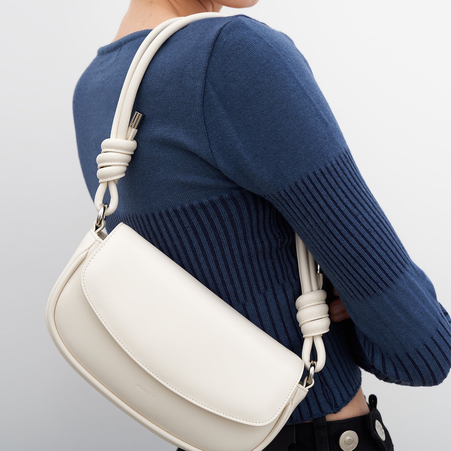 KNOTTED FLAP BAG_IVORY