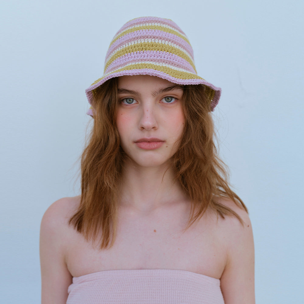 HANDMADE STRIPE BUCKET HAT