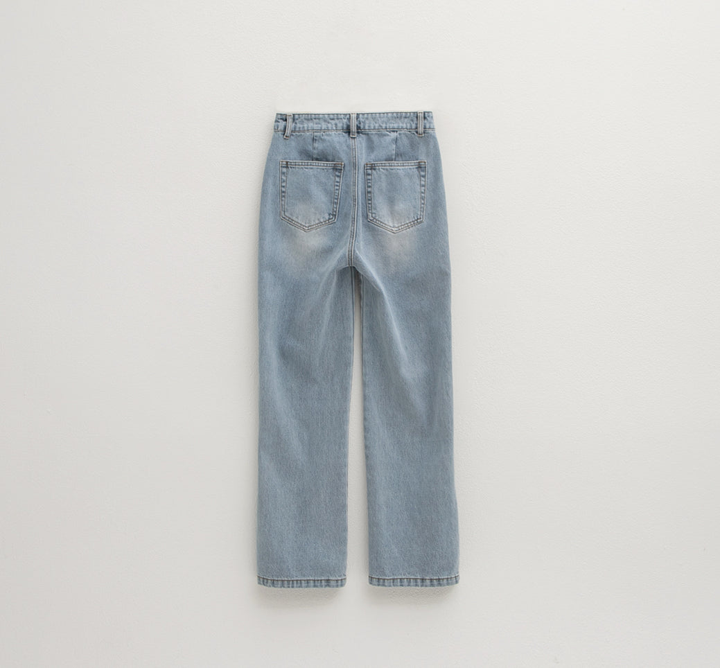 (R-PT-5389) Low-Rise Straight Denim Pants