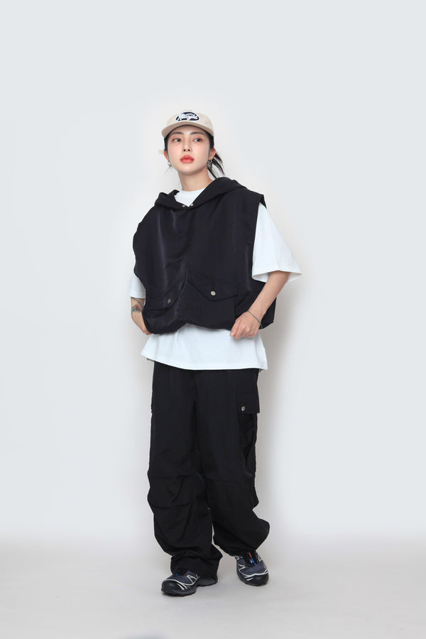 Snap Wide Cargo Pants