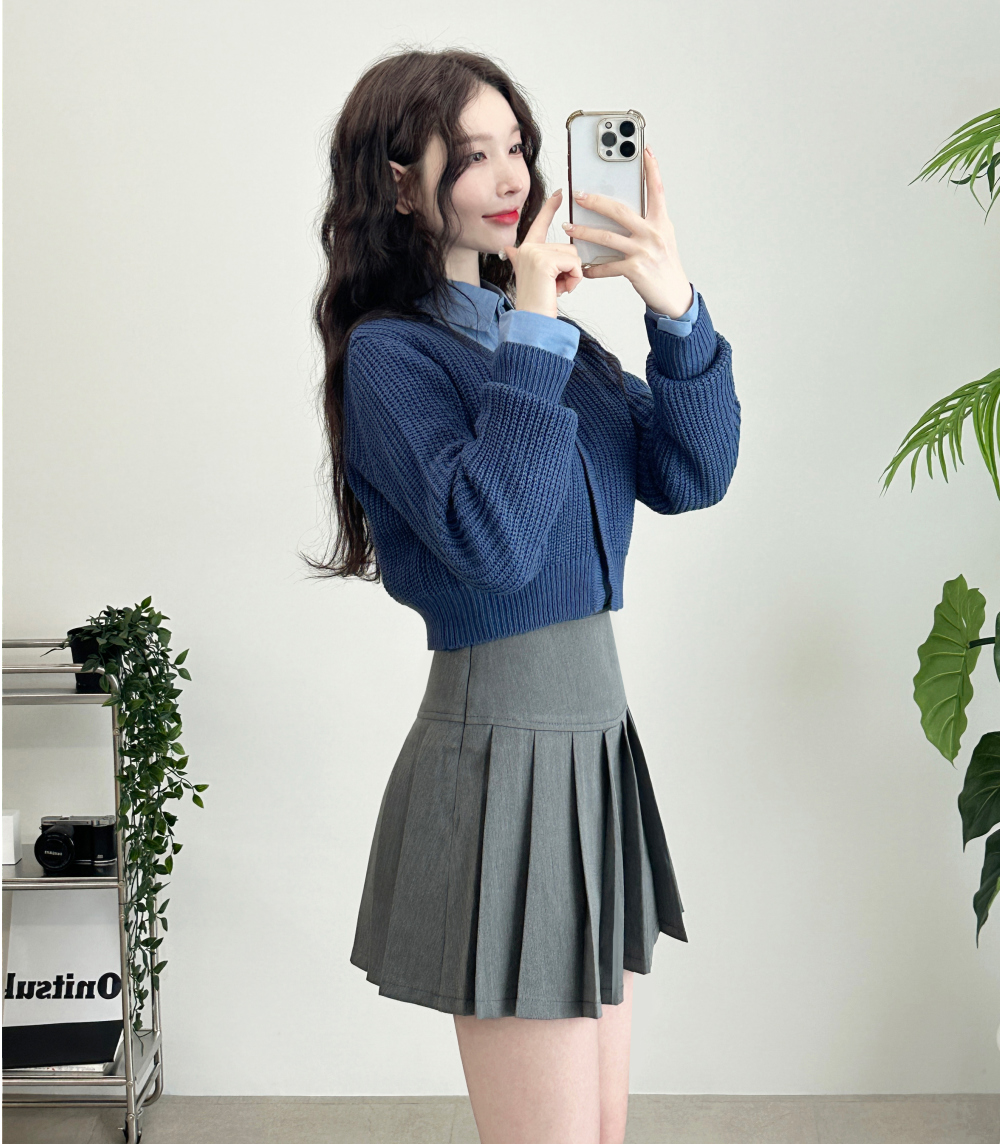 pleated mini skirt skirt