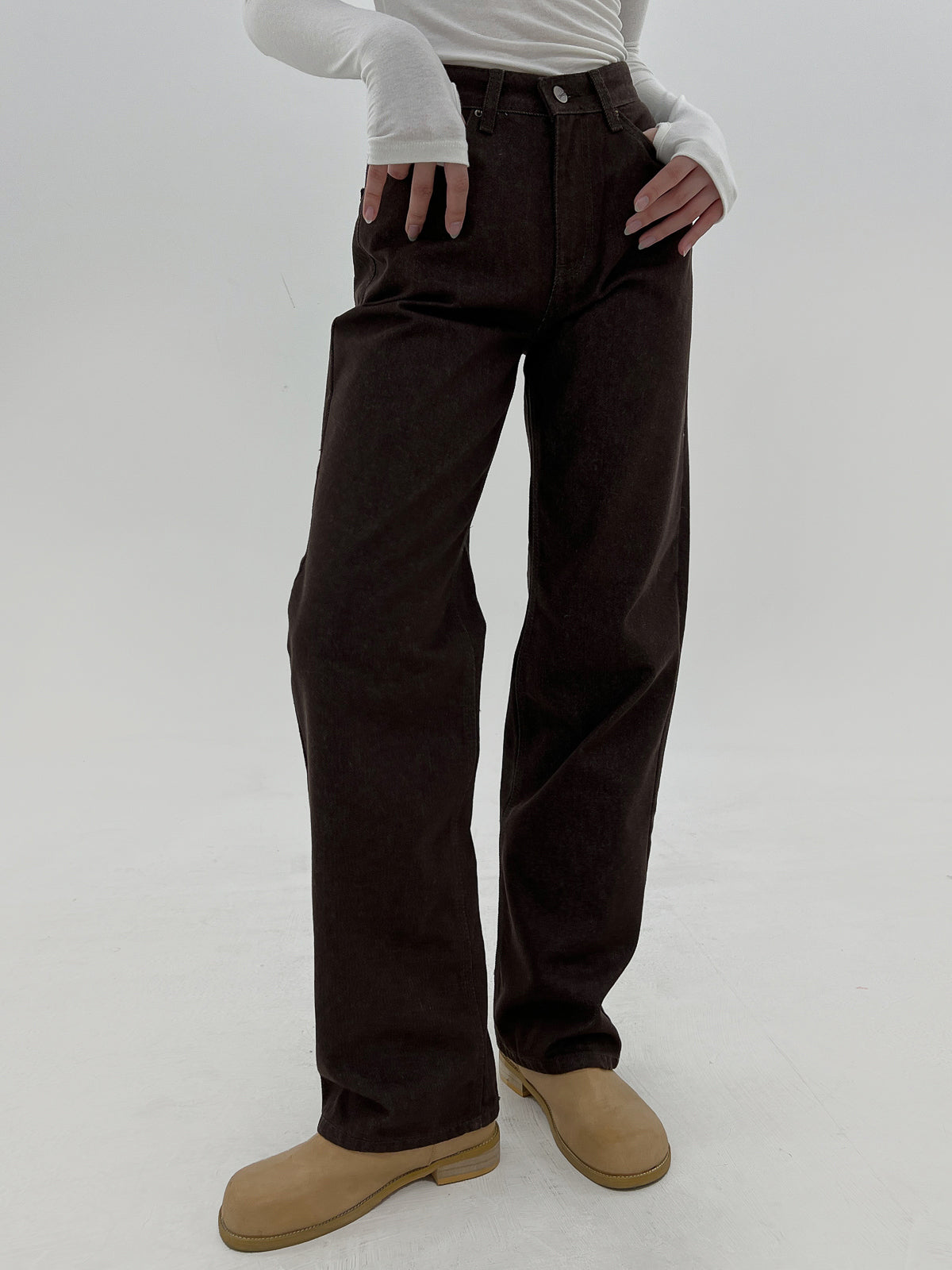 Fix Brown Denim Pants