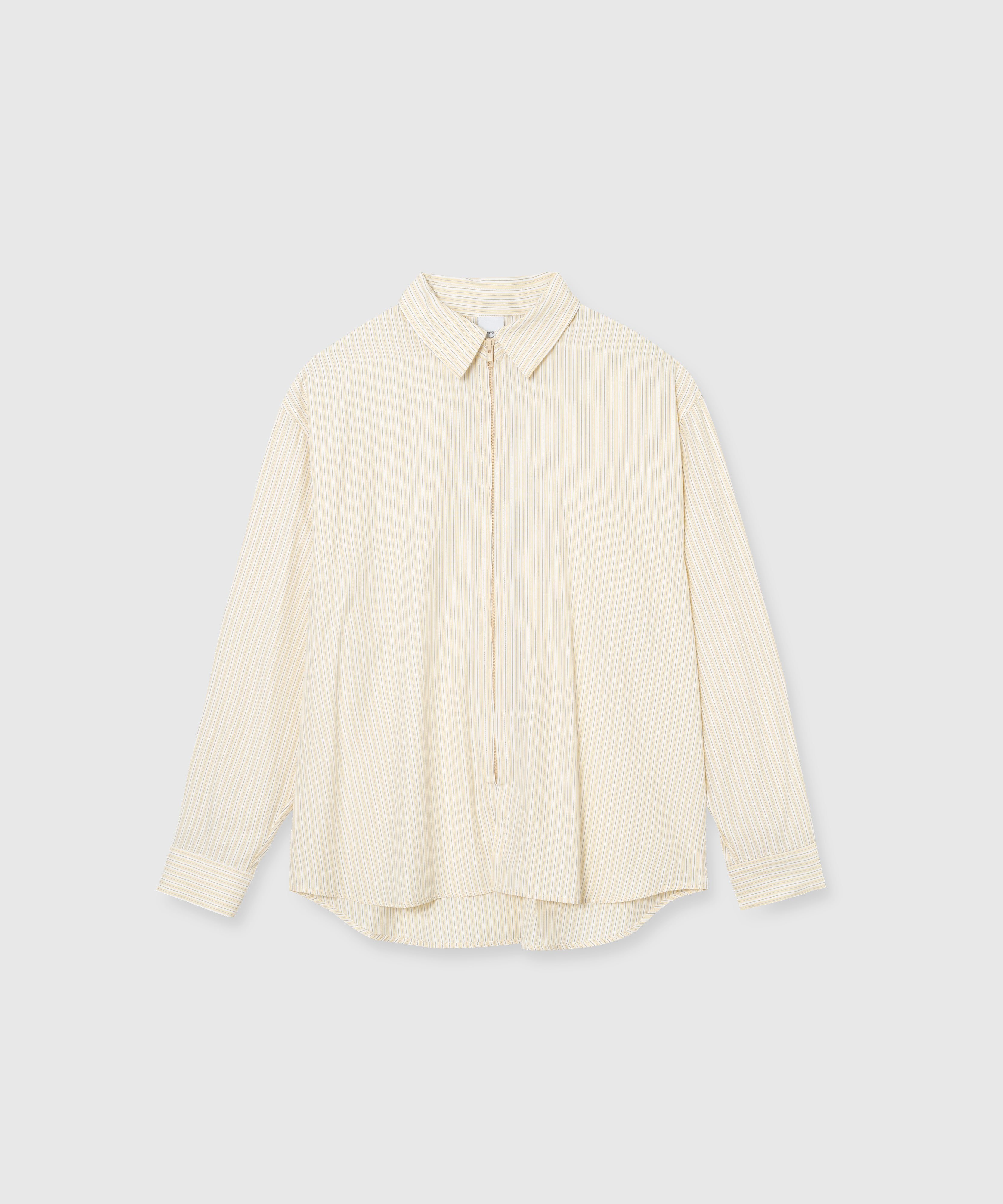 STRIPE ZIP-UP SHIRT_Yellow