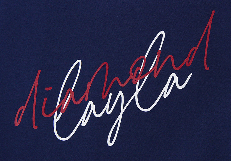 Signature Back Lettering French Short Sleeve T65 Navy