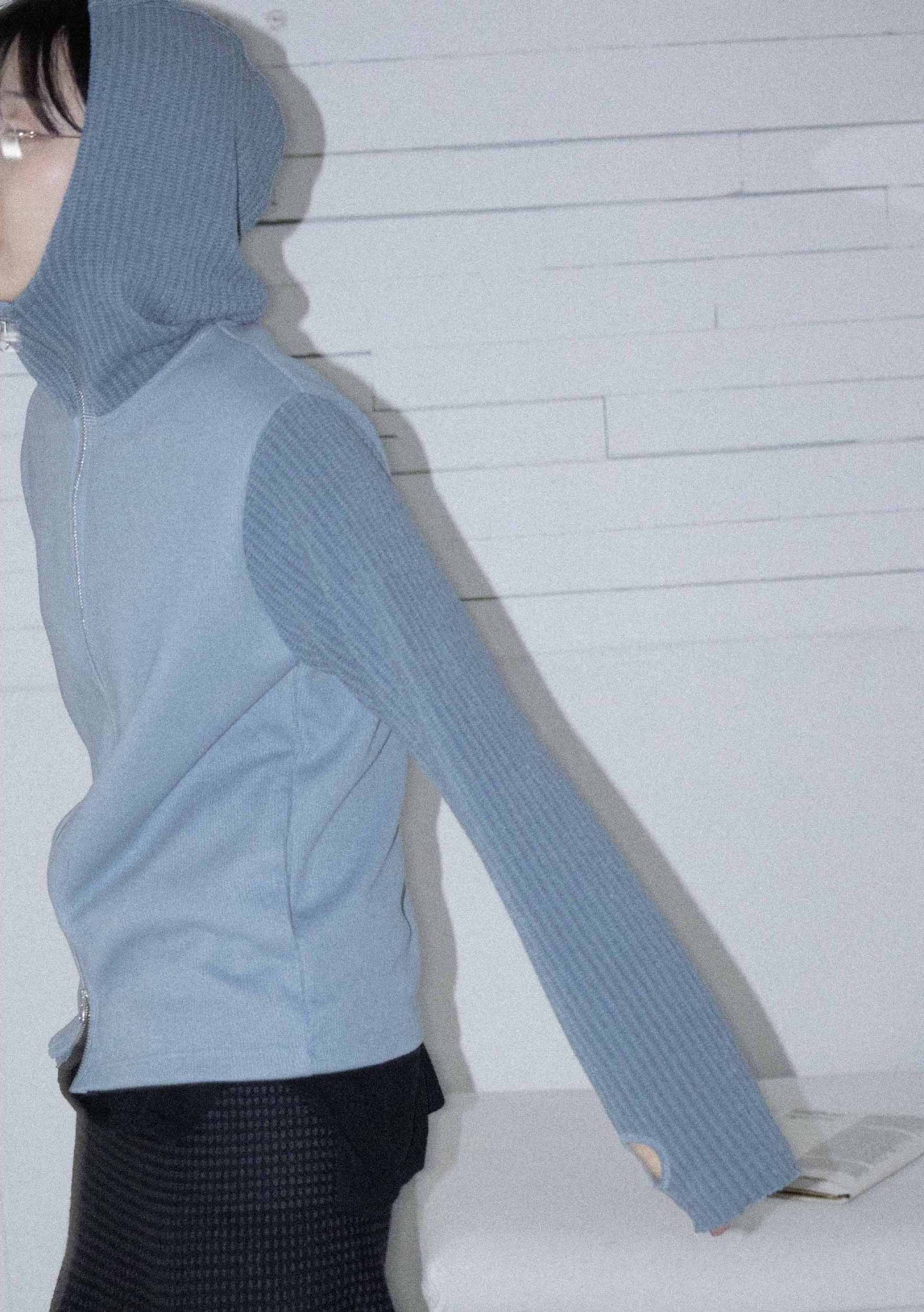 BALACLAVA knit zip up_blue