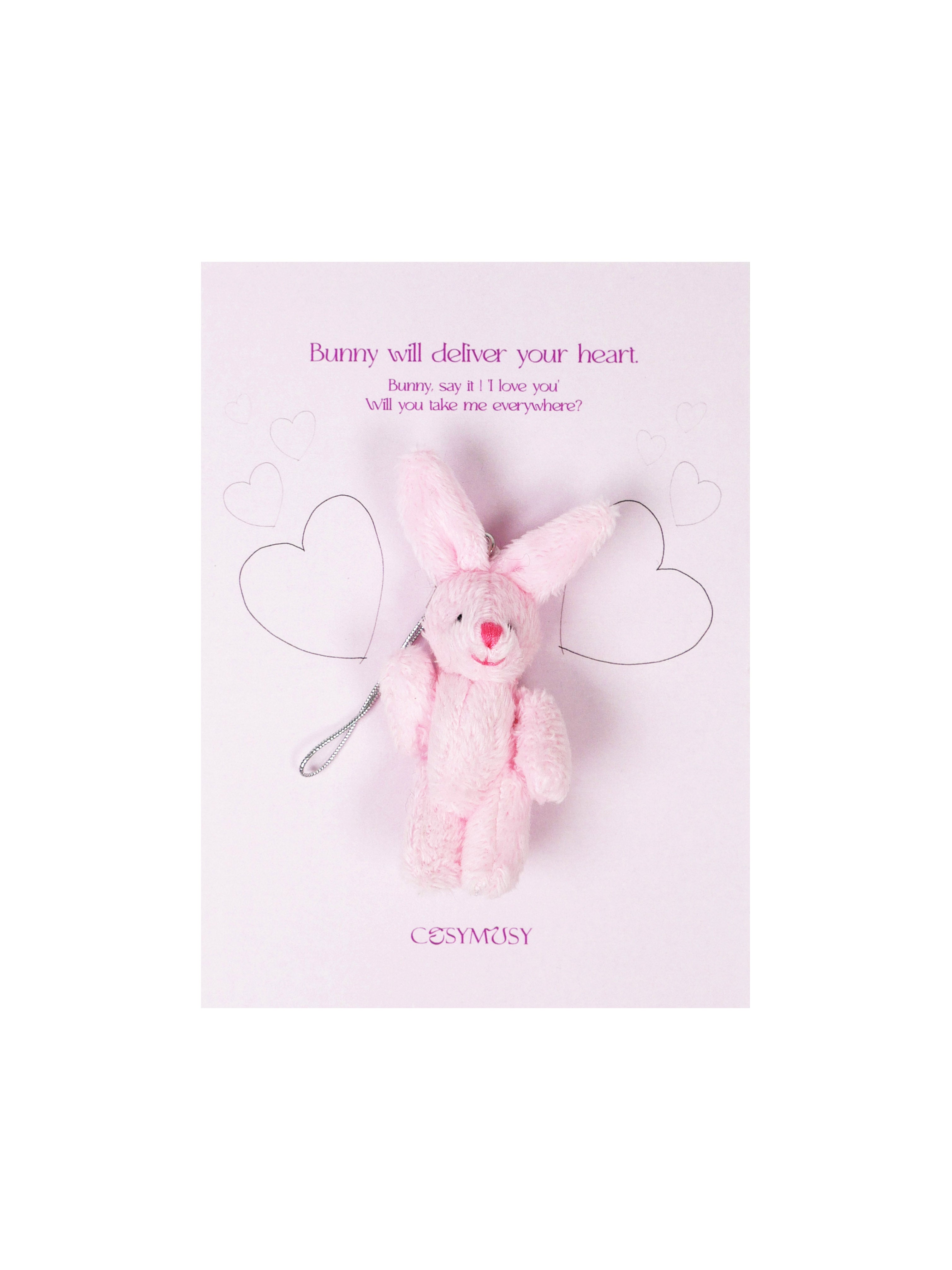 Cosymosy 'I Love You' Bunny Keyring Card - 5 Color