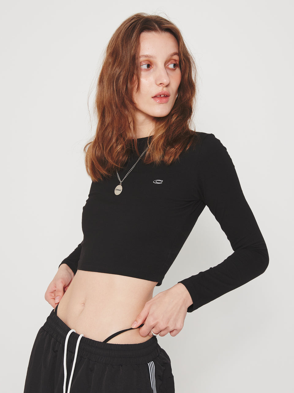 [BASICWEAR] BASIC LONG SLEEVES CROP TOP_BK