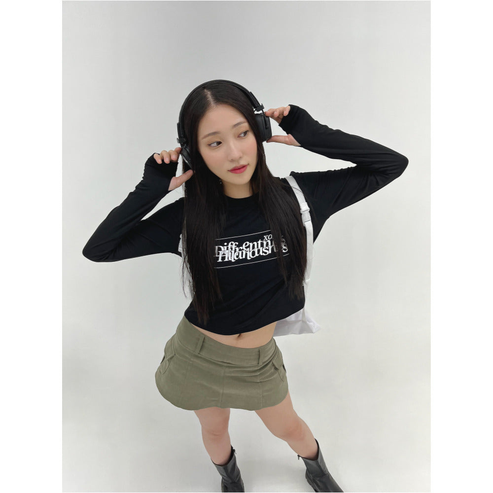 STACK SLOGAN LOGO WARMER CROP 3COLOR