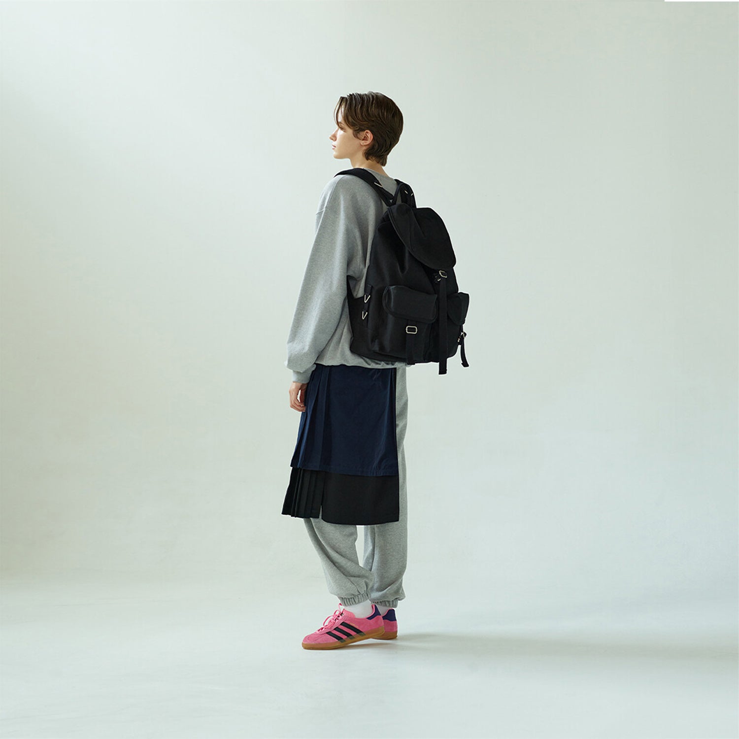 [After Pray Edition] 2-Pocket Cotton Cargo Rucksack (Black)