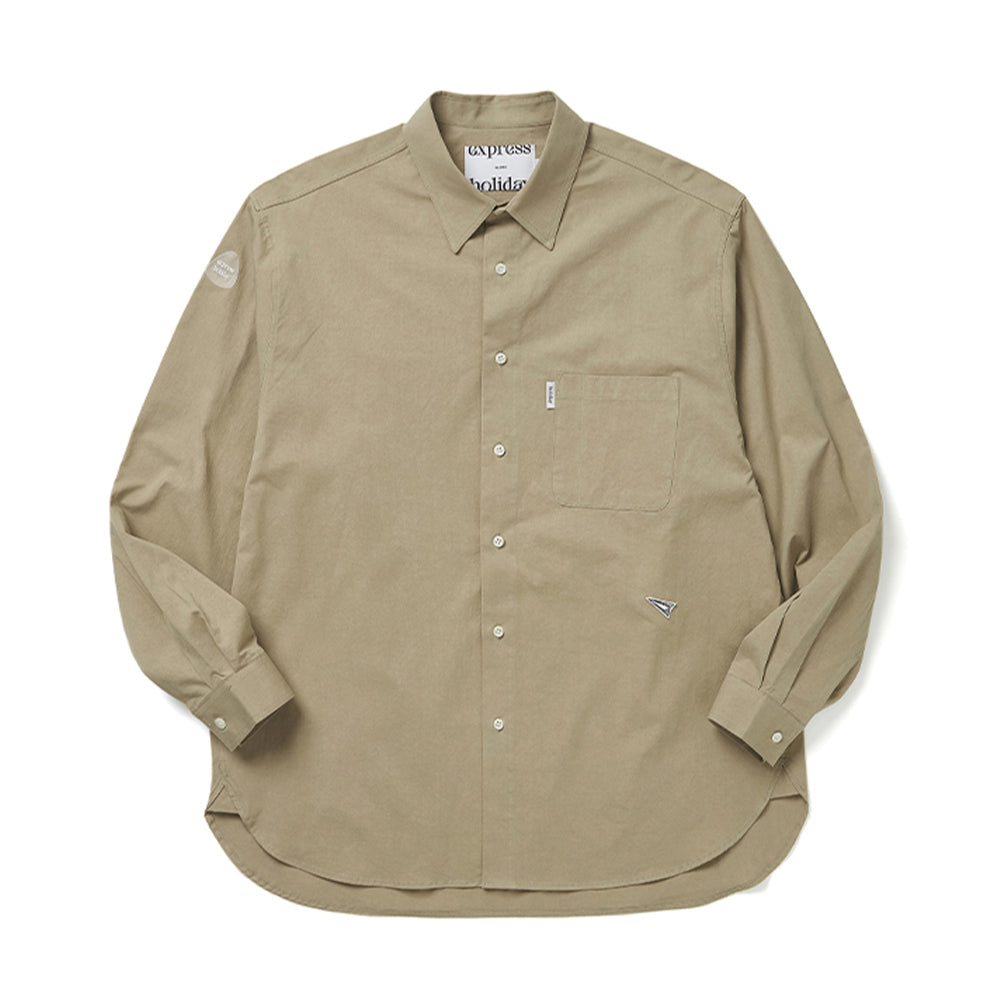 Express Holiday Signature Symbol Basic Shirt_Deep Beige