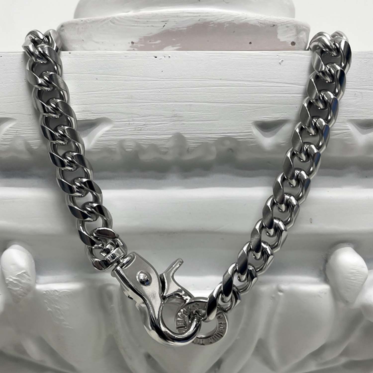 [BLESSEDBULLET]curve chain link necklace_8