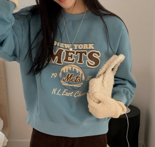 NY METS Printing Sweat Shirt (3color)