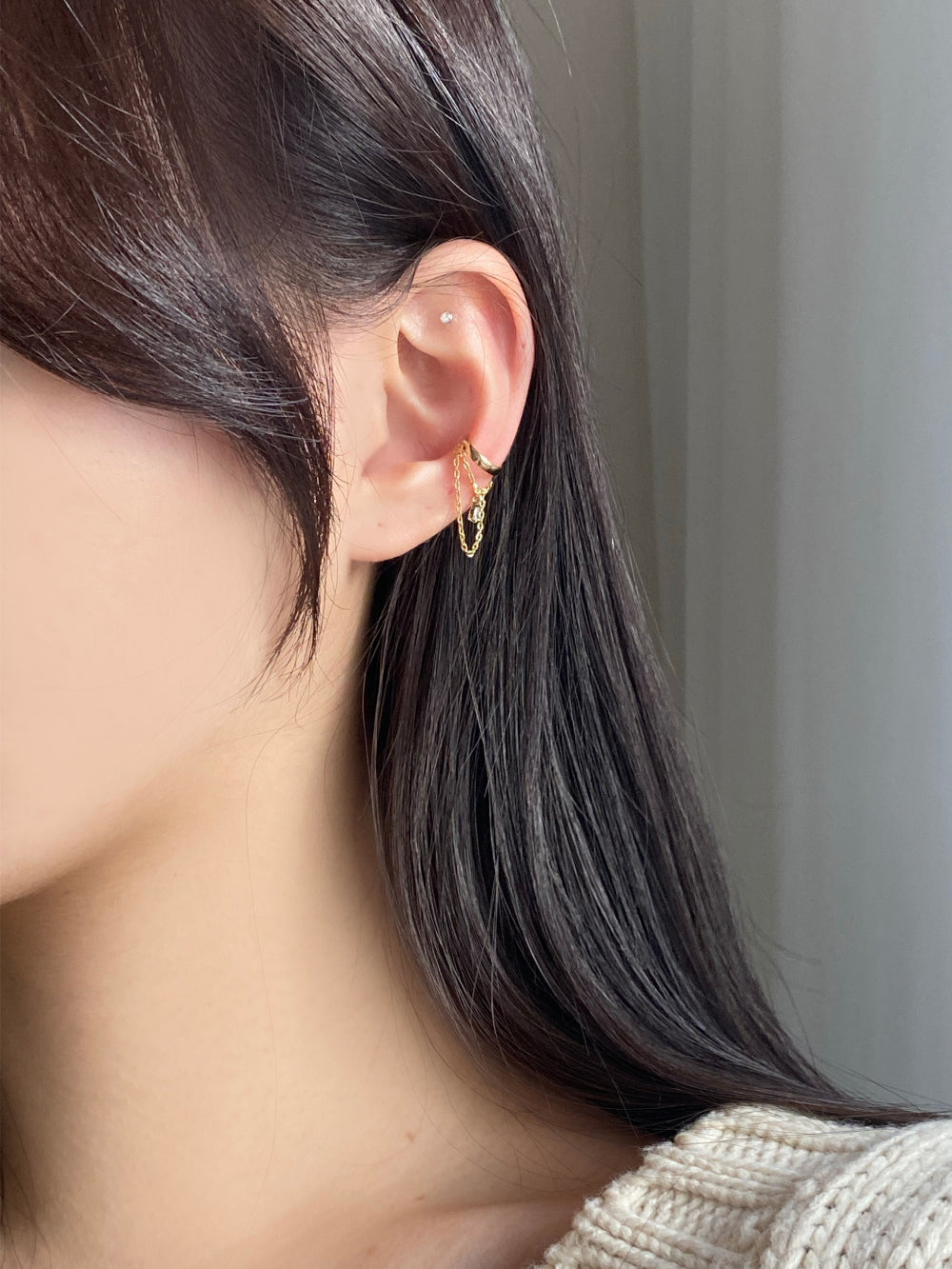 Bell chain ear cuff / 3 color 