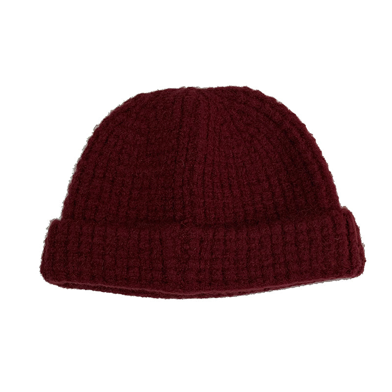 WOOL WAFFLE BEANIE WINE