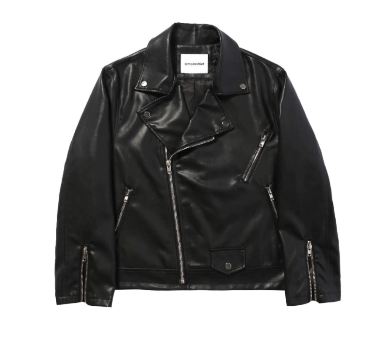 Leather biker jacket