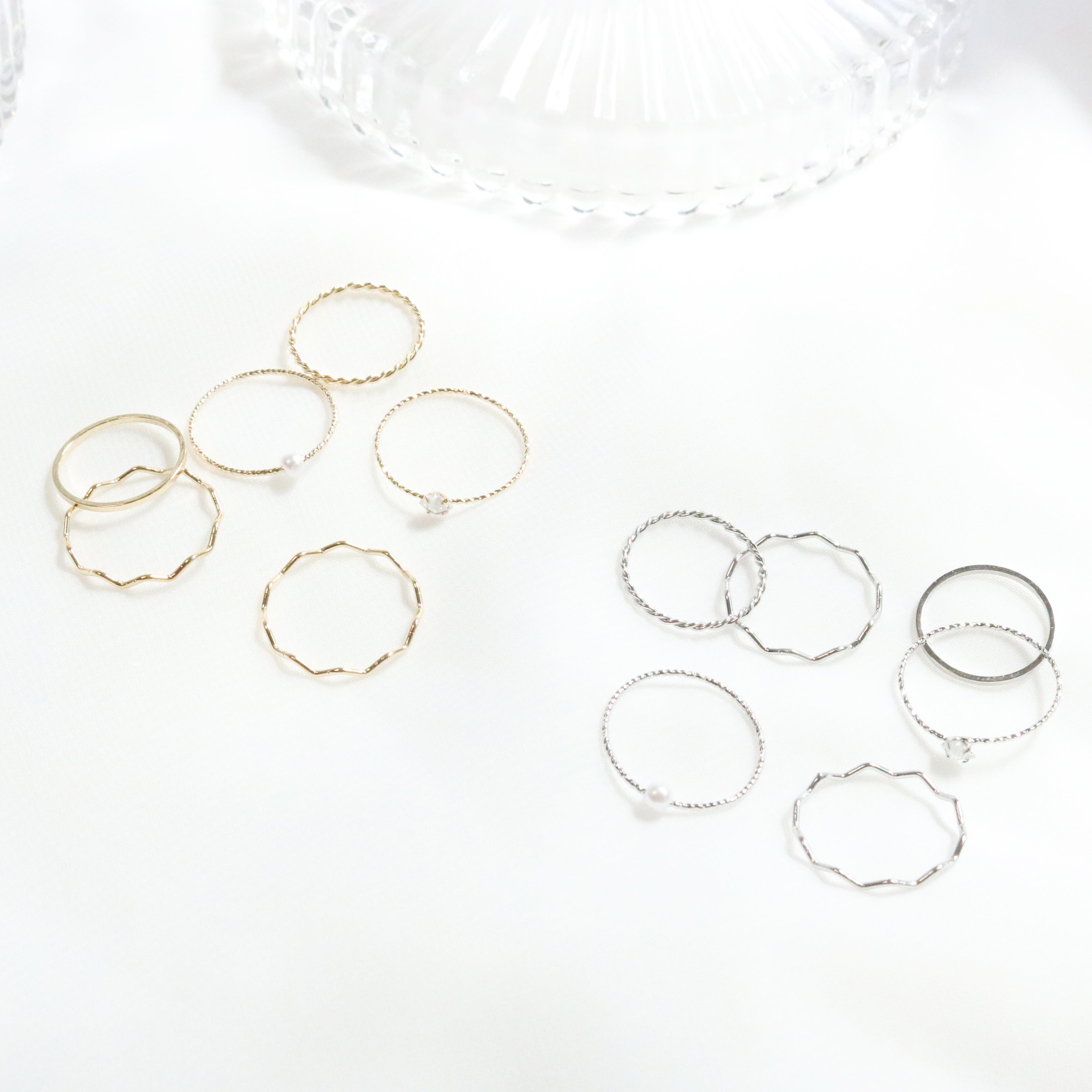 Daily layered ring 6 set (2 color)