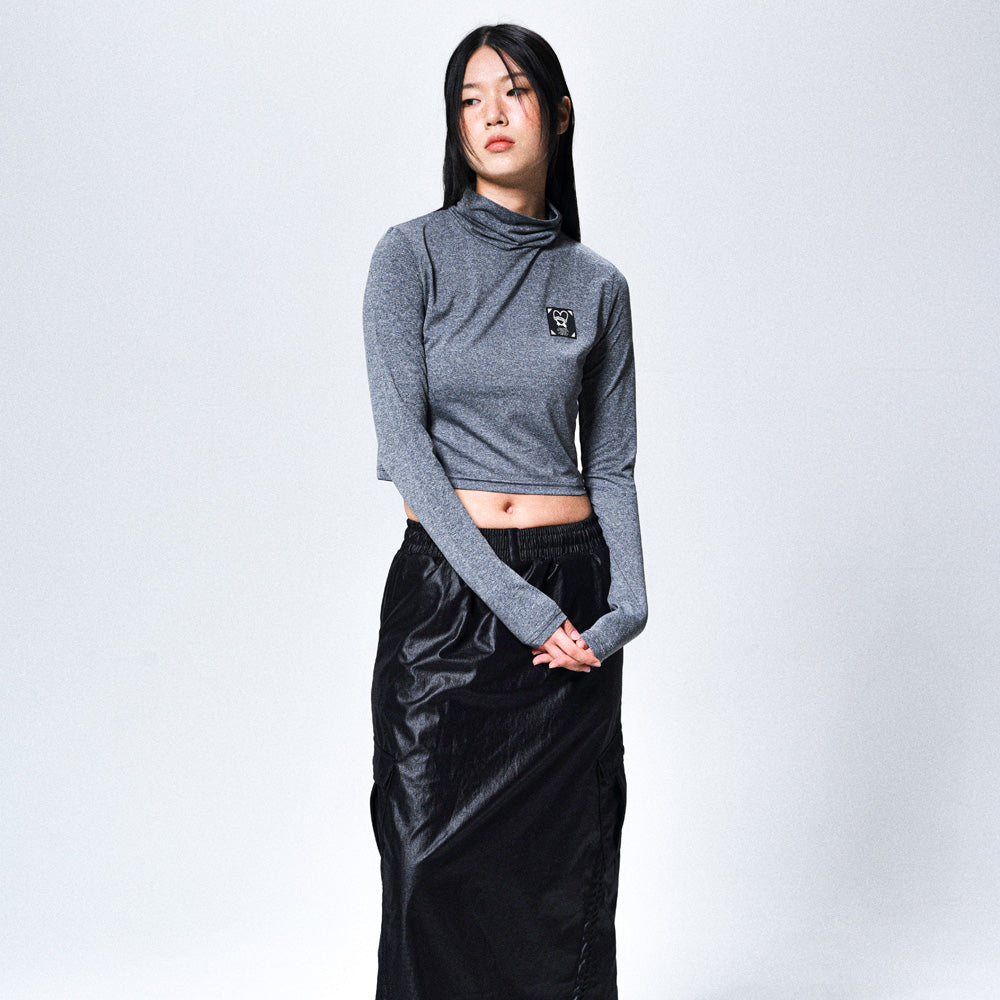 HEART BAND CROP POLONECK (GREY)