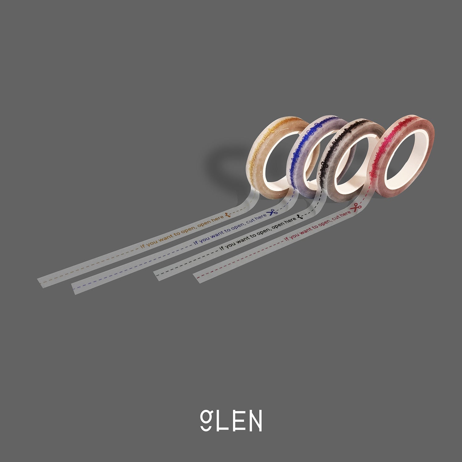 GLEN Cut Here Foil Washi Tape (4 Types)