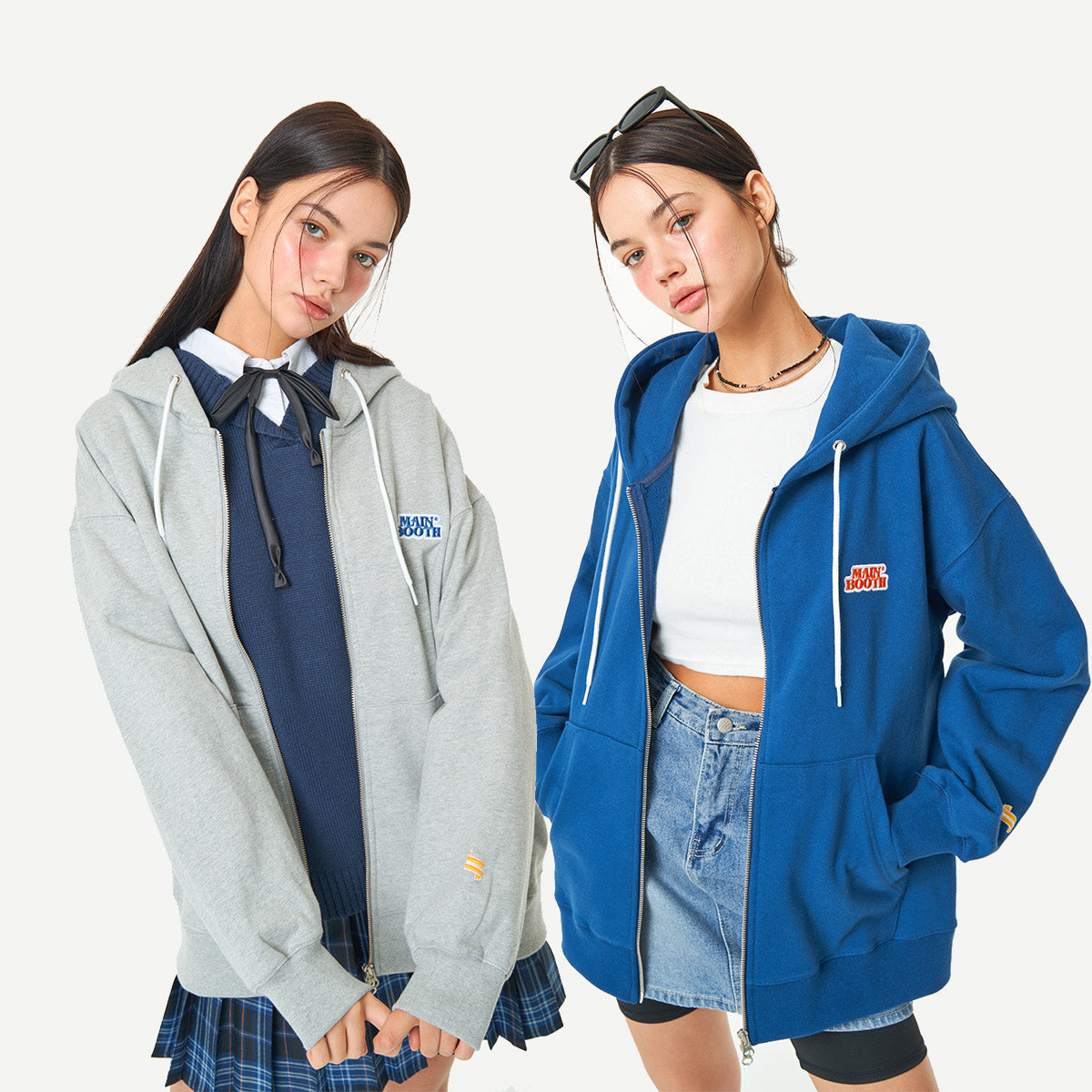 オリジナルロゴパッチフードジップアップ/Original Logo Patch Hood Zip-up(2 color)