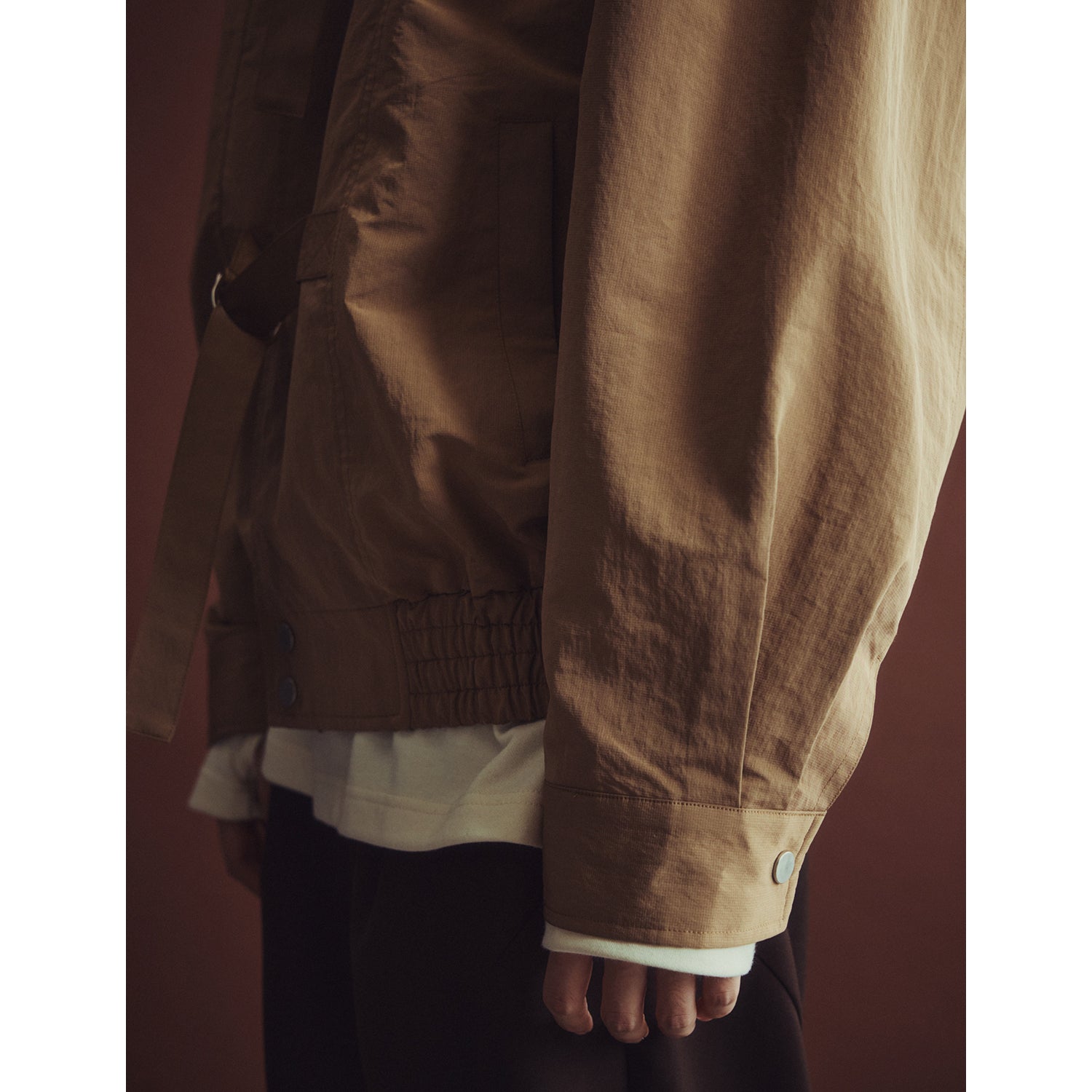 D-RING STRAP HARRINGTON JACKET_BR