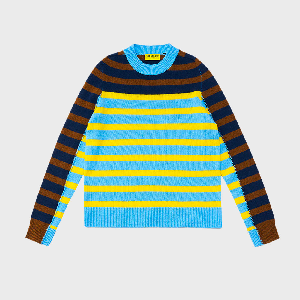 HAND STITCHED STRIPE PULLOVER_SKY BLUE