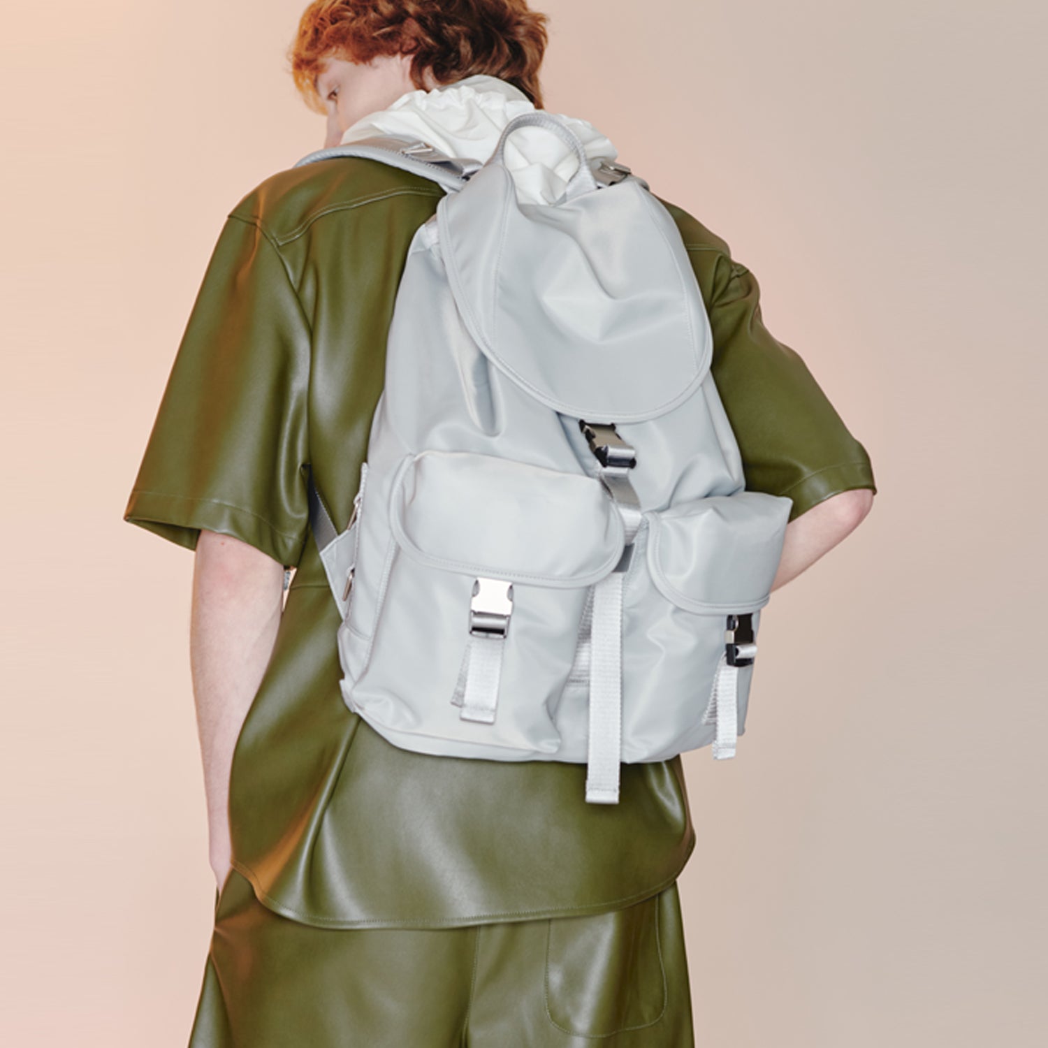 [After Pray Edition] 2-Pocket Nylon Cargo Rucksack (Silver)