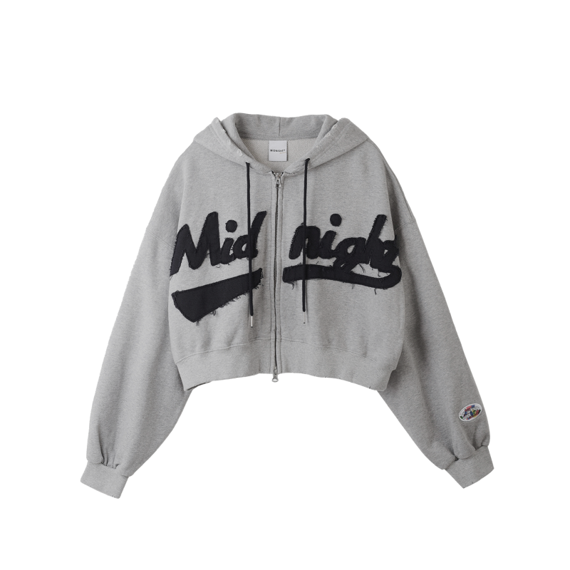 damage hood zip up (grey)